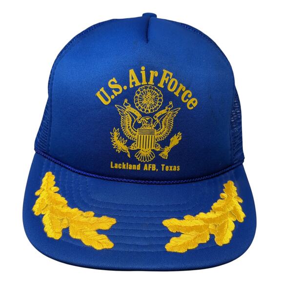 U.S. Air Force Snapback Trucker Hat Blue One Size Adjustable Mesh Back Mohr's - Picture 1 of 9